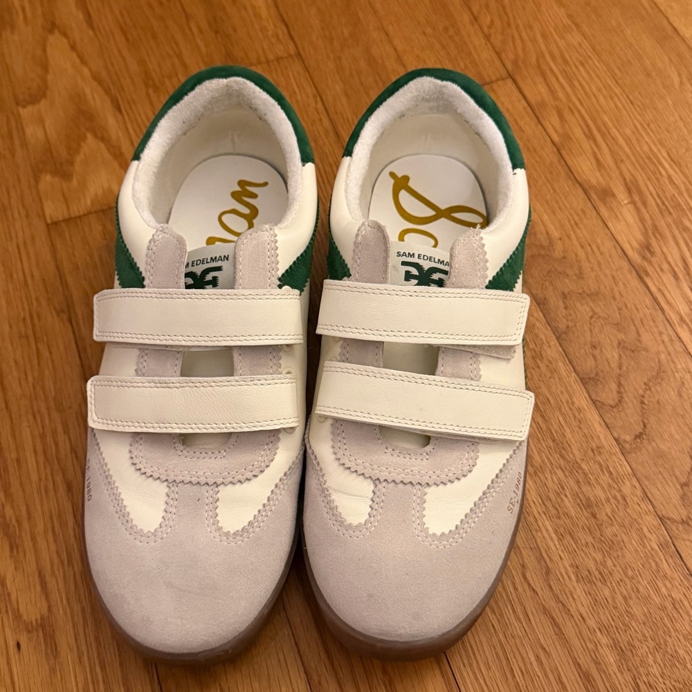 Sam Edelman White and Green Sneakers